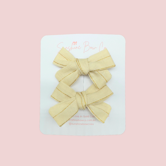 Linen Pigtail Bows