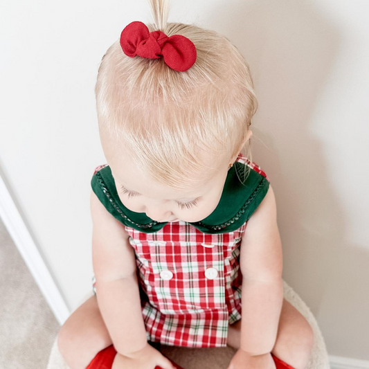 Red Linen Knot Bow