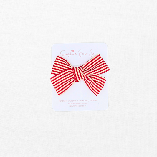 red strip hair bow for girls.